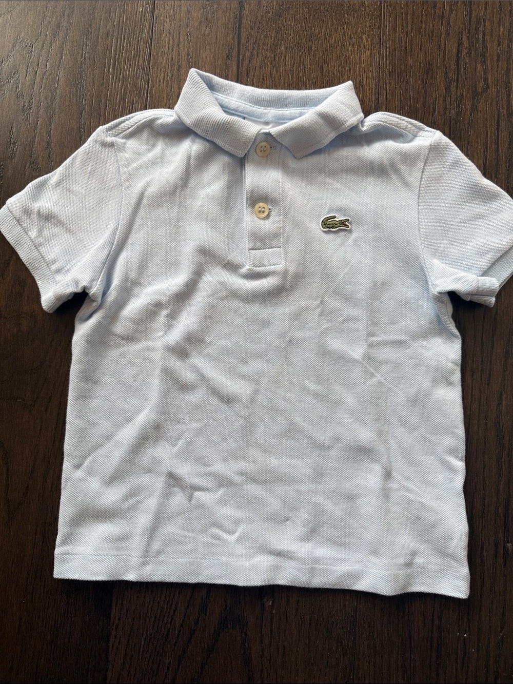 Lacoste Boys Light Blue Pique Polo with Crocodile Logo